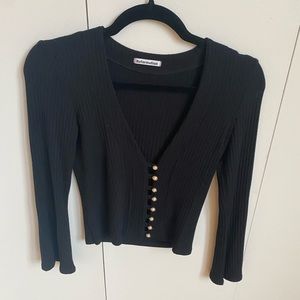 Reformation long sleeve sweater with Pearl buttons